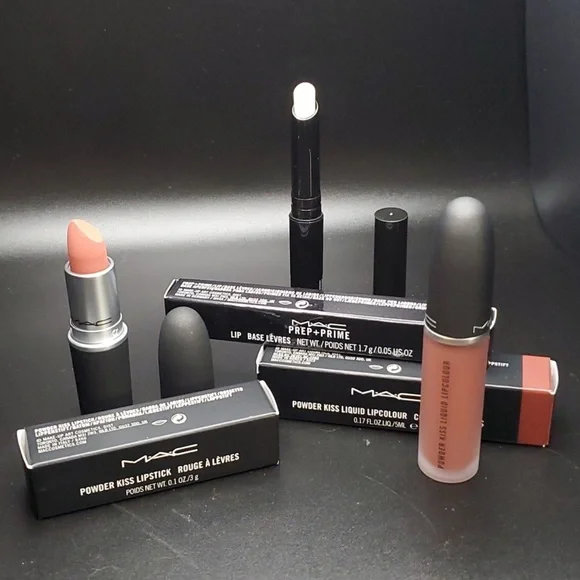 NEW NWT, MAC Prep + Powder Kiss Lip 3 Piece Set : Neutral, Created for Macy’s - Picture 2 of 7